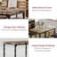 Ensemble de table de salle à manger 5 pièces Industrial avec 4 chaises rembourrées, table de cuisine moderne et ensemble de chaises avec pieds en métal
