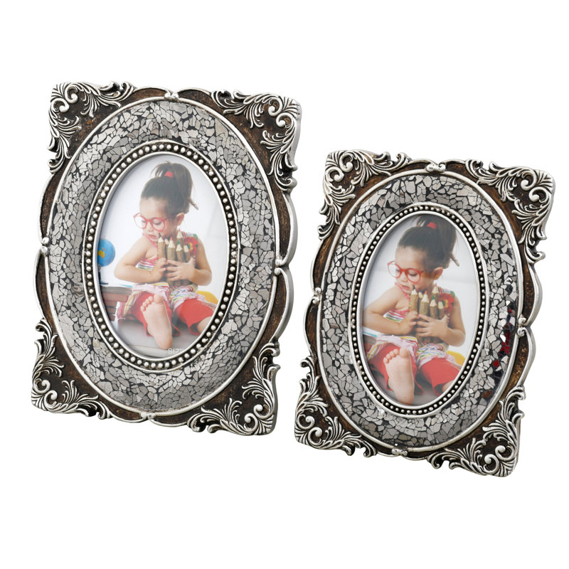 Ensemble de 2 miroirs en résine avec cadre Chardee