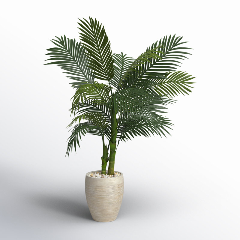 54'' Faux Palm Tree in Ceramic Planter