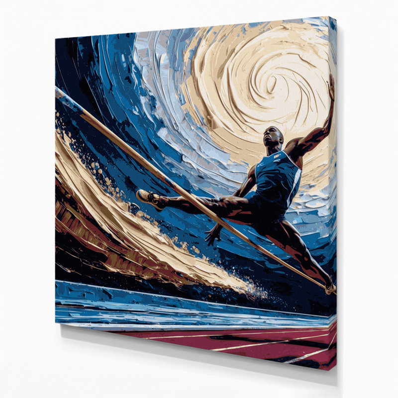 Art sur toile mauve Sports Pole Vaulting, H 12 po x l 12 po