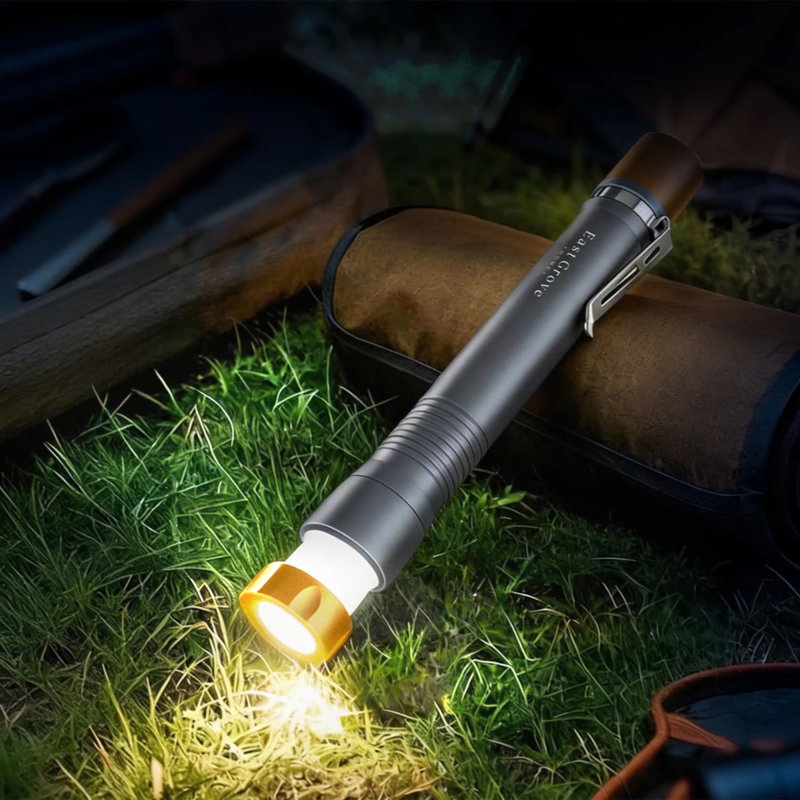 Lampe de poche rechargeable à DEL 6,3 po Pin-Point Slim USB-C 2 W 1 000 lumens, 1 600 MaH, 4 heures et plus en charge complète avec faisceau réglable et pile remplaçable