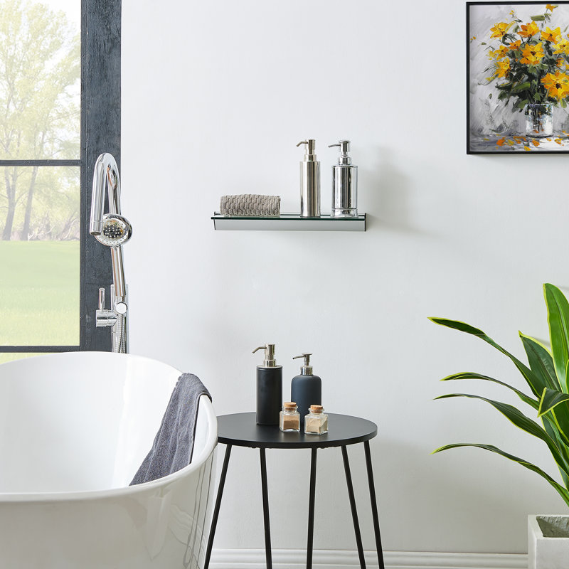 Fio Glass Floating Shelf, 2" H x 16" W x 6" D