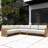 L-Shape 5 Seat Solid Acacia Modular Sofa Set With Cushions – Lounge Configuration