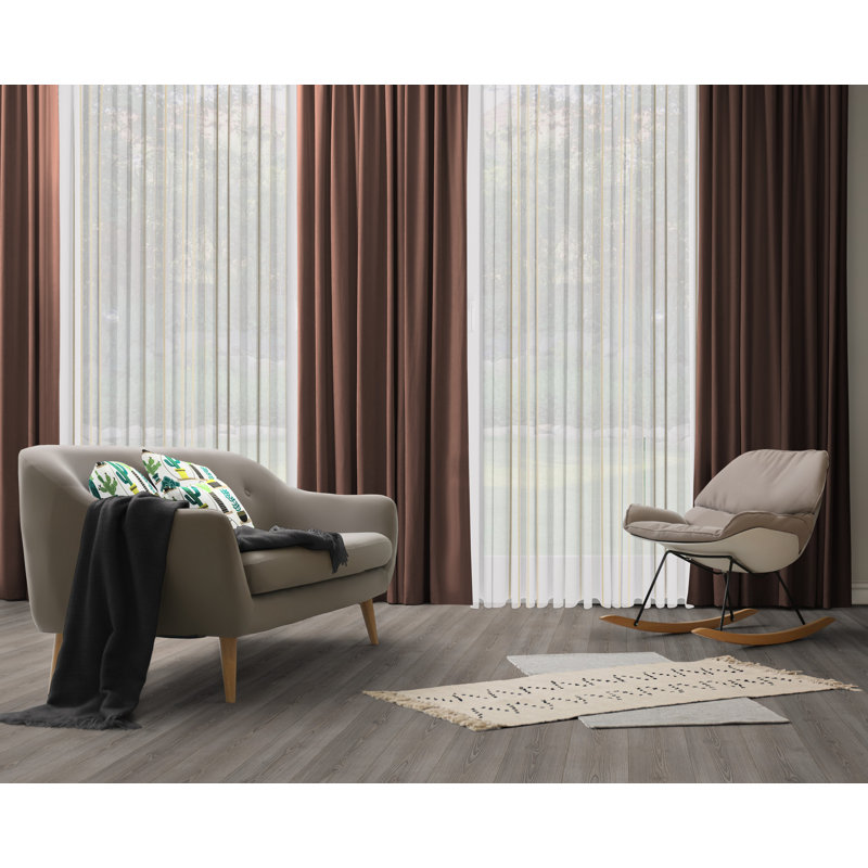 Polyester Blackout Pinch Pleat Curtain Panel, 142cm wide x 295cm high, Brown