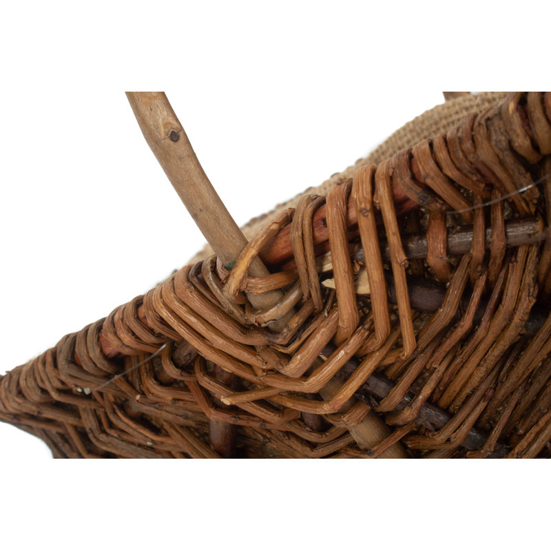 Wicker Unpeeled Garden Trug Basket, 23cm H x 16cm W x 26cm D