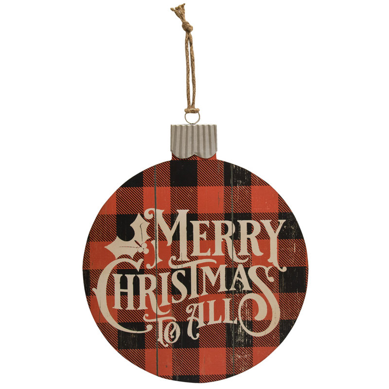 Enseigne d’ampoule merry christmas buffalo check