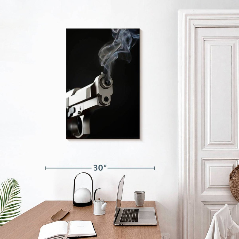 Smoking Handgun, 30" H x 20" W