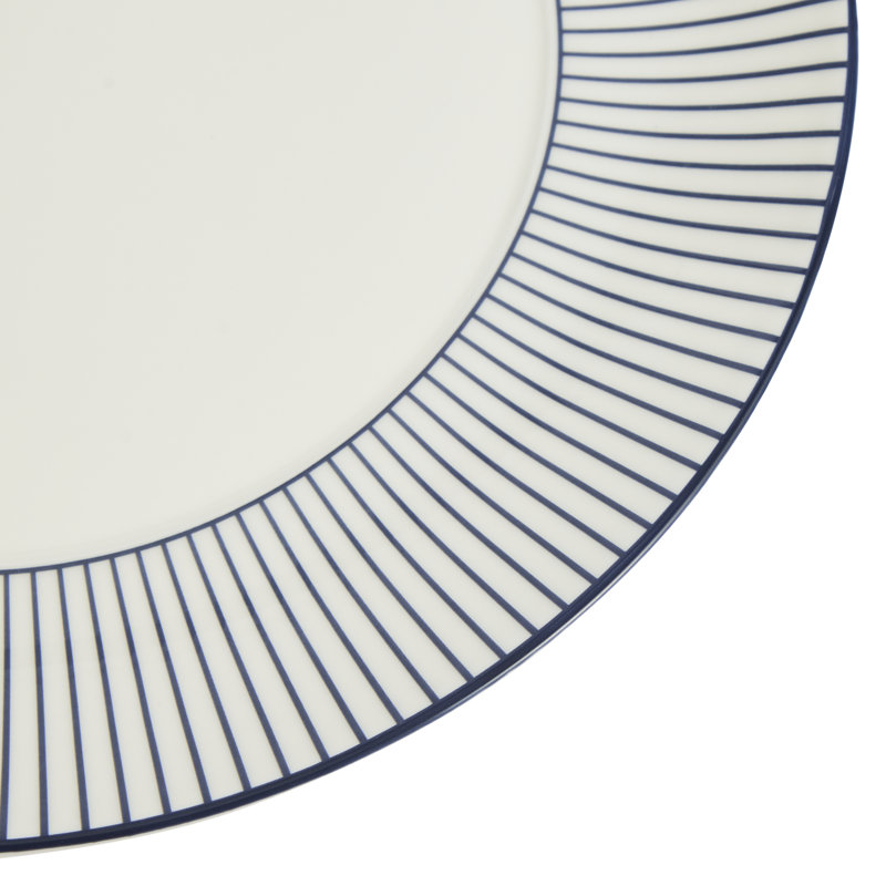 Wedgwood Gio Blue Plate 9.3in Pinstripe, Blue/White