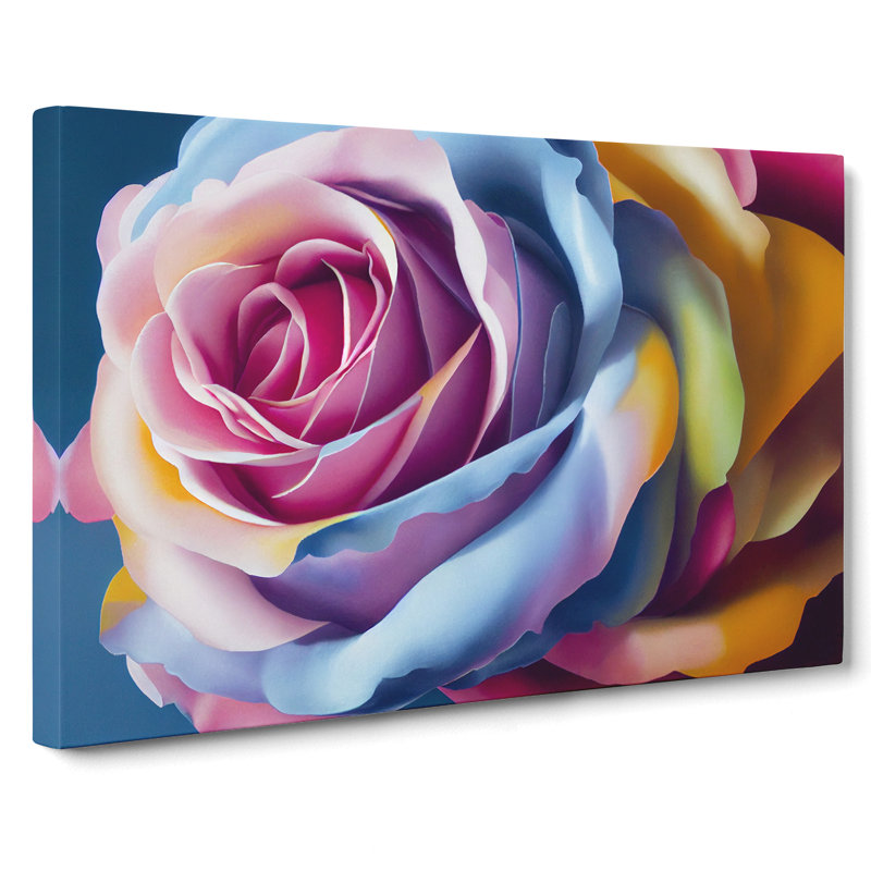 Lively Rose Flower - Wrapped Canvas, 40cm H x 60cm W x 3cm D