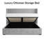Premium Plush Bed Frame – Elegant Padded Bed with 48” Statement Headboard, Solid Wooden Bed – Contemporary Designer Finish-297508566-297265902