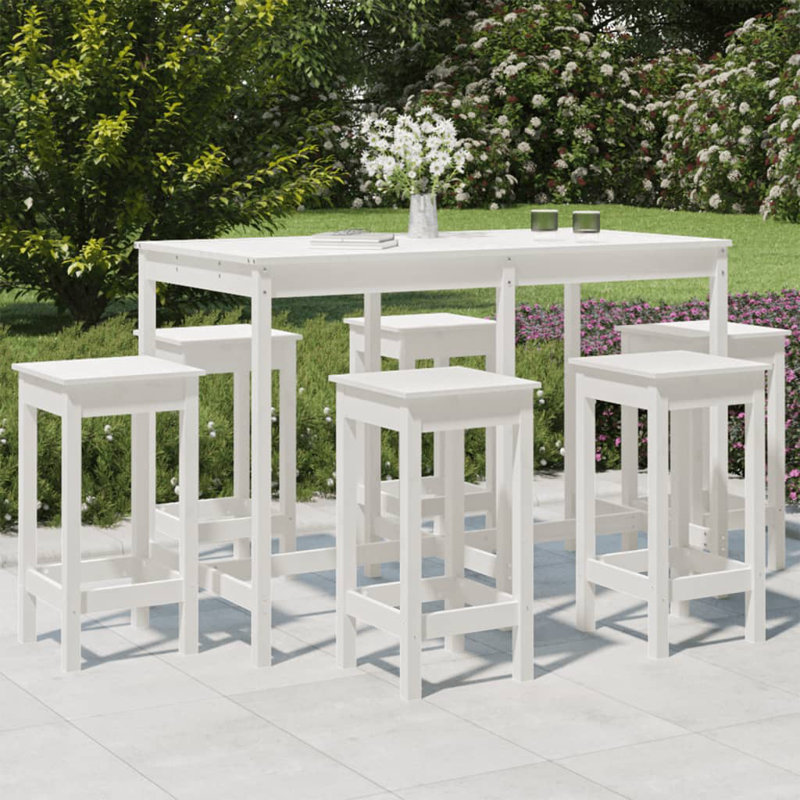Alaynah 159.5cm Bar Set,  White