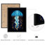 «Blue Jellyfish Marine Animals», impression nautique moderne, affiche encadrée rustique-109747527-109747526