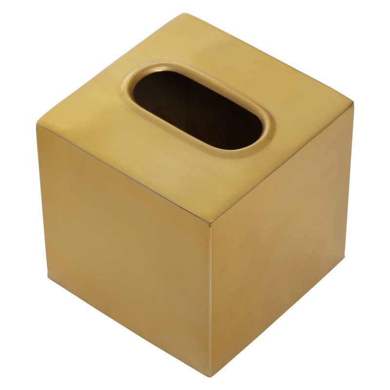 Strout Tissue Box Cover, Gold