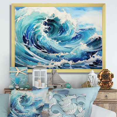 Blue Wave Ocean Storm - Ocean Wall Art