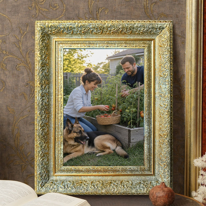Cadre photo 8 "x 10" 1 pièce, Antique Gold, 3, 5" W x 7" H