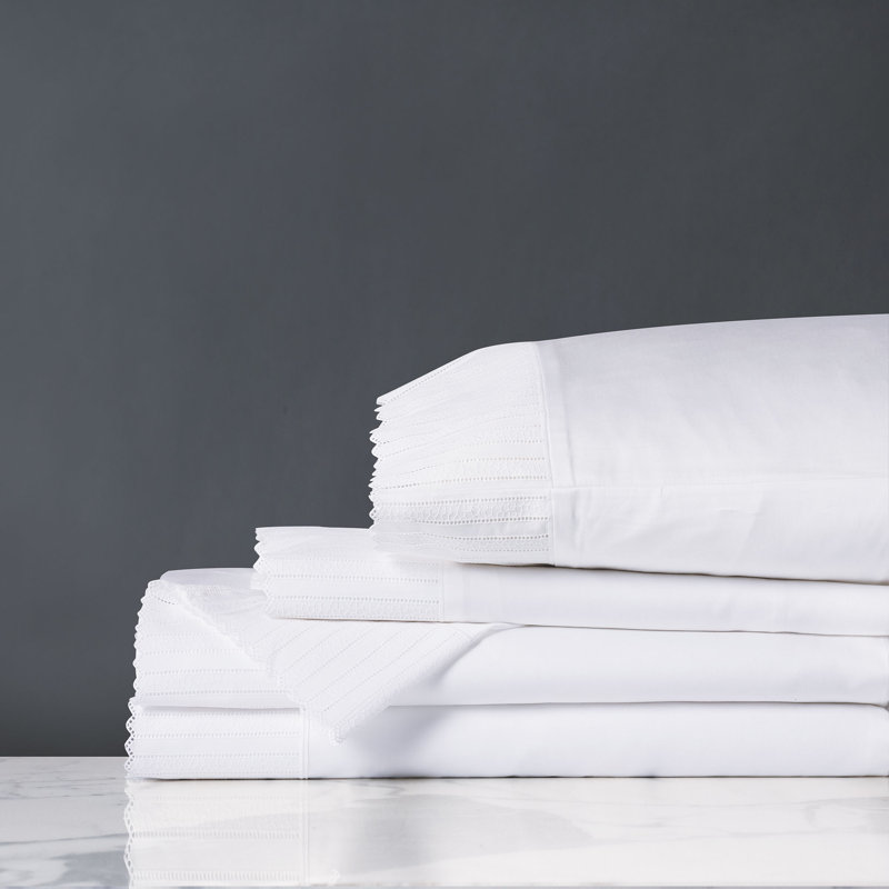 Ensemble de draps en satin de coton de qualité égyptienne 300 fils Estelle Emmarie