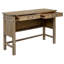 Élégante table d'appoint avec 2 tiroirs, structure en bois massif et finition naturelle récupérée pour plus de sièges et de rangement