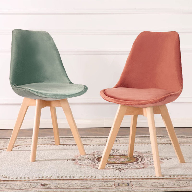 Carol 45cm H Velvet Upholstered Side Chair, Green