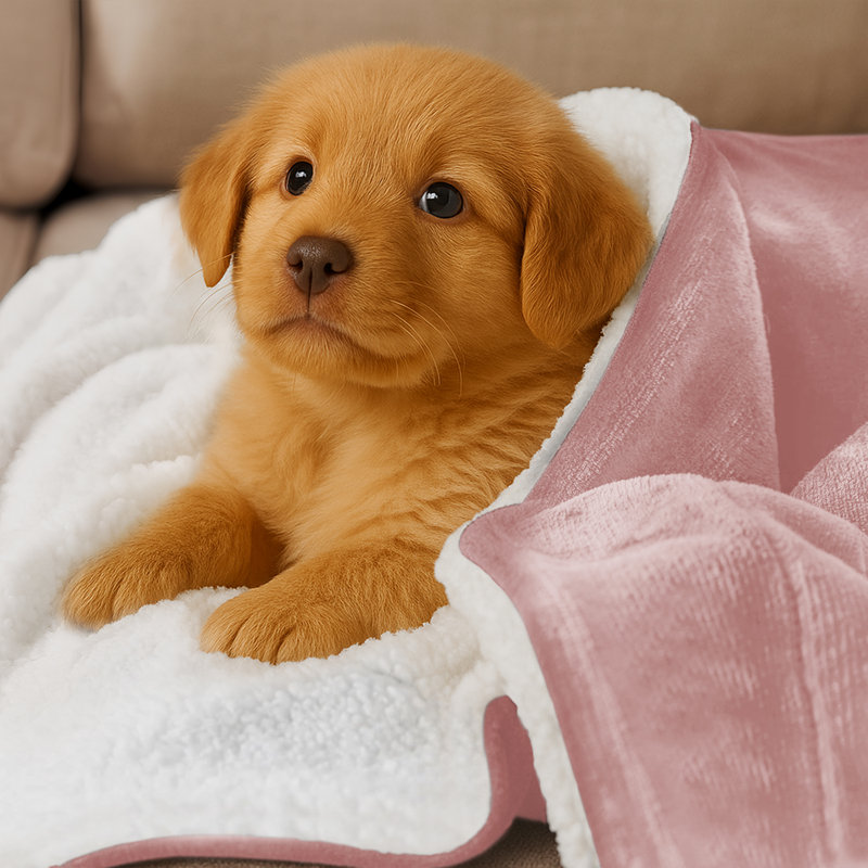 Couverture en molleton ultra doux Sherpa - réversible, chaude et moelleuse - lavable à la machine, Rose