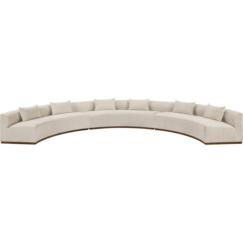 Canapé modulaire en tissu de chenille rembourré 2 pièces 182,5 po Avanti, Chenille beige, 30" H x 221" W x 104" D