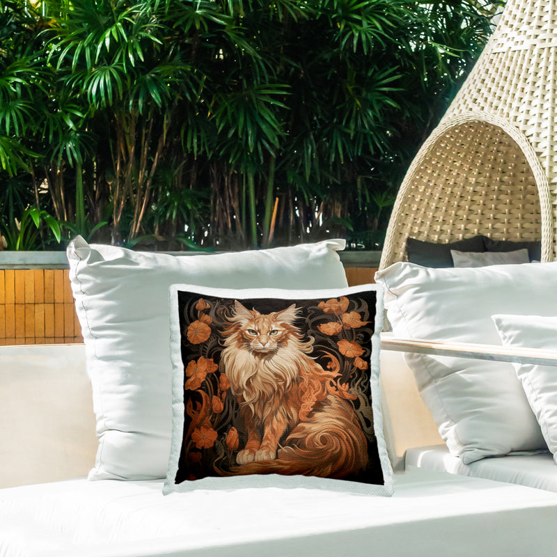 Coussin d'extérieur imprimé "Maine Coon" par Steve Hunziker