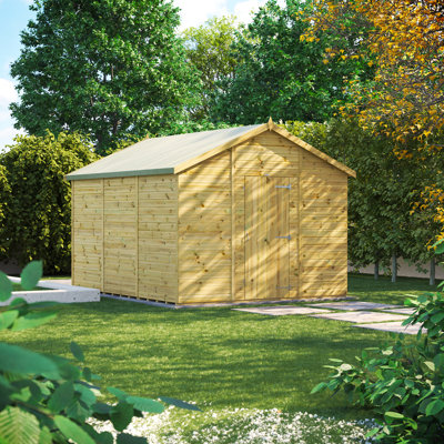 Powersheds 12 x 10ft Premium Pressure Treated Timber Windowless Apex Garden Shed