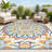 Flora Abstract Bold Mandala High-Low Red/Blue/Yellow Indoor/Outdoor Rug-69808008