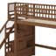 Lit mezzanine avec escalier de rangement, glissade et éclairage DEL-1629125194
