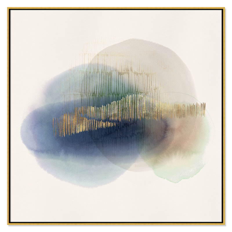 «Translucent Blue I Print» par Casa Fine Arts, H 46,5 po x l 46,5 po x P 2 po, Toile avec cadre flottant or, Pas de tapis