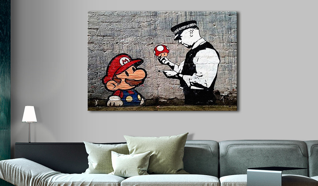 Leinwandbild - Mario and Cop by Banksy