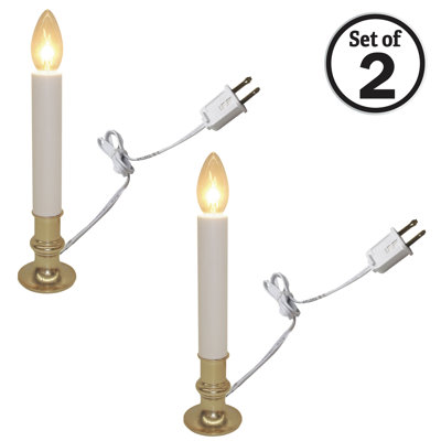 Bougie incandescente de 1 pouce 9 pouces, base en laiton (ensemble de 2)