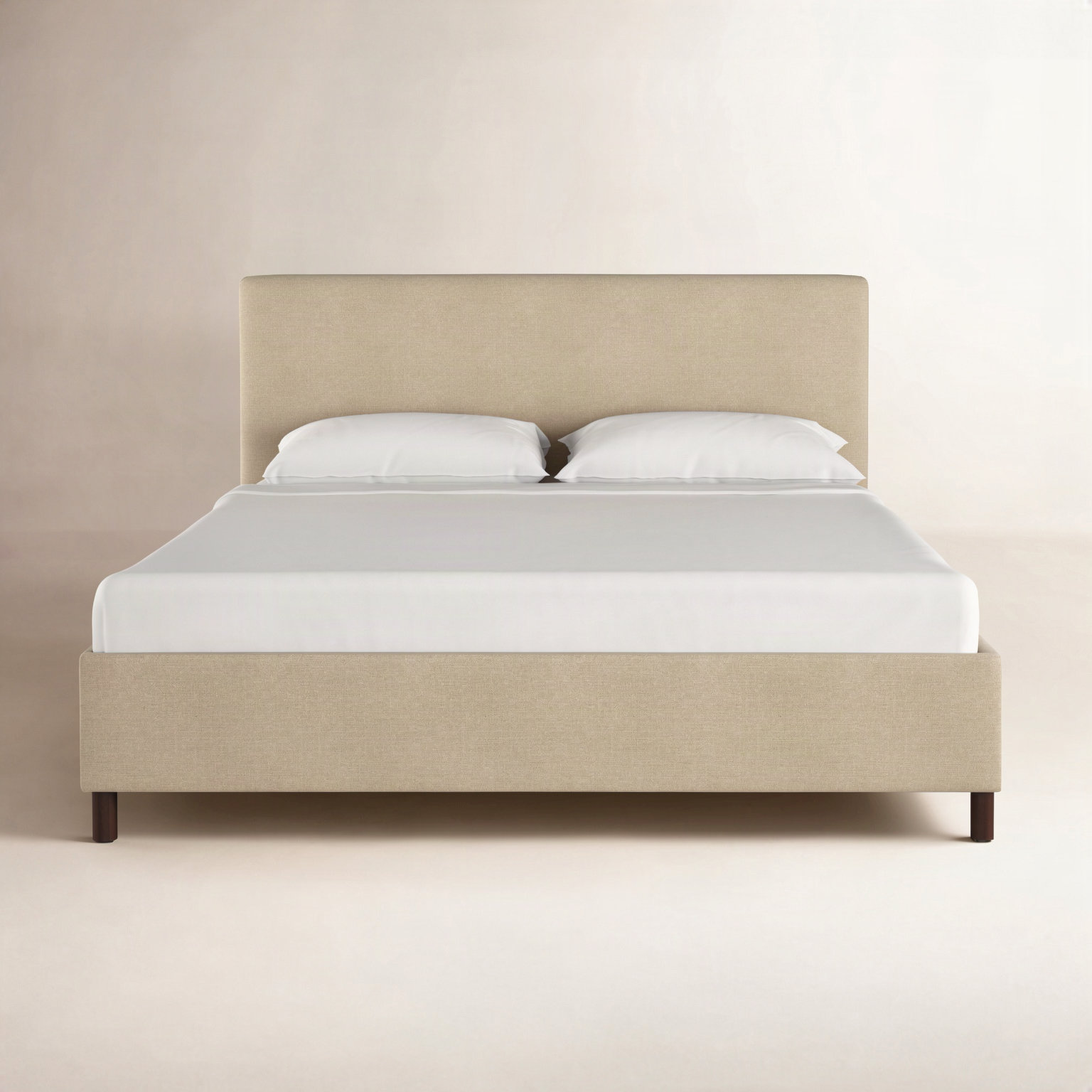 Pyburn Platform Bed, Full, Classic Sandstone Linen