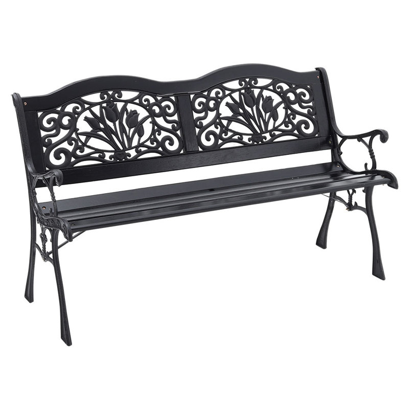 Coppedge Steel Park Bench, Black