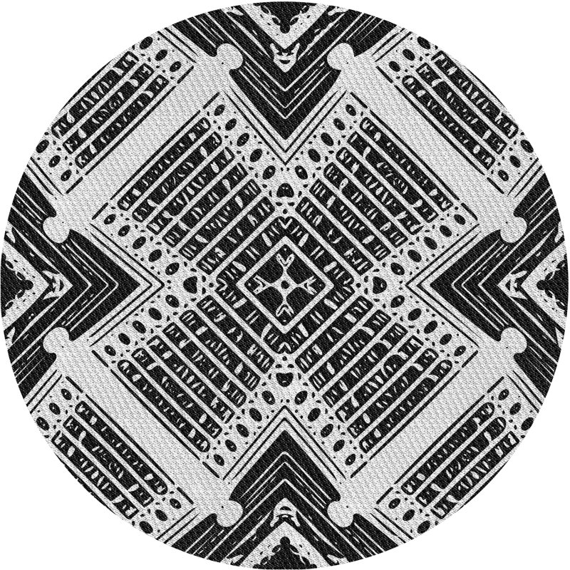 Tapis gris / brun Power Loom, Rond 8 pi