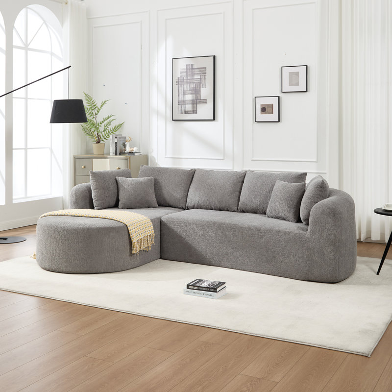 Canapé modulaire 109 po Cloud Light Grey, Tissu - gris pâle