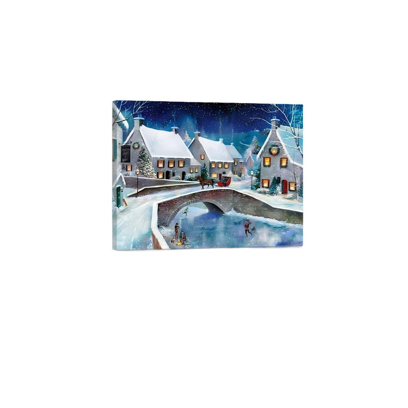 «Warm Winter Wonderland», art mural sur toile sans cadre 24 po x 18 po