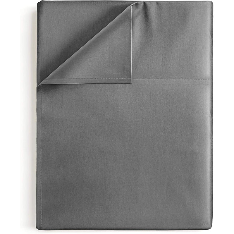 Soft Flat Sheet – Cooling, Breathable & Wrinkle Free Top Sheet, Dark Gray, Twin XL