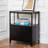 Accent 23.6’’ Wide  Foldable Metal Double Layer Cabinet with  Wheels Easy Assemble end table-2036286283