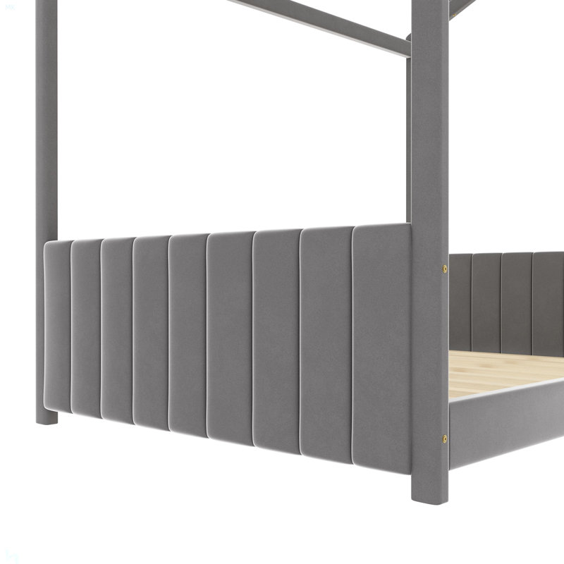 Velvet House Bed Wood Bed, Full