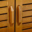 Banc à chaussures avec armoires de rangement, banc d'entrée en bambou avec coussin de siège, 3 portes et compartiment caché pour le couloir, brun