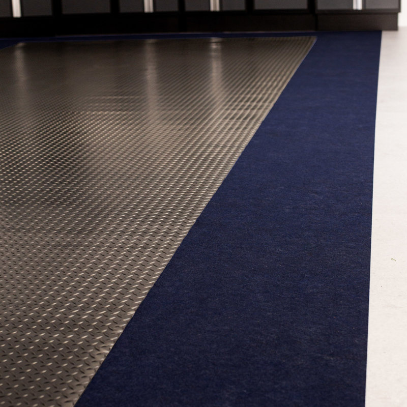 Tapis de couloir en vinyle G-Floor Drip & Dry 30 po x 17 pi, Bleu, L 30 po x L 204 po