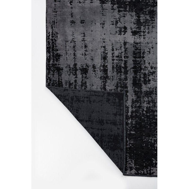 Rapture Black Gray Luxury Area Rug, Rectangle 7'10" x 9'10"