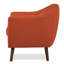 Chaise d'appoint orange de style rétro avec rembourrage en mousse et pieds en bois apparents