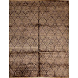 Ikat Area Rug in Aubergine/Brown