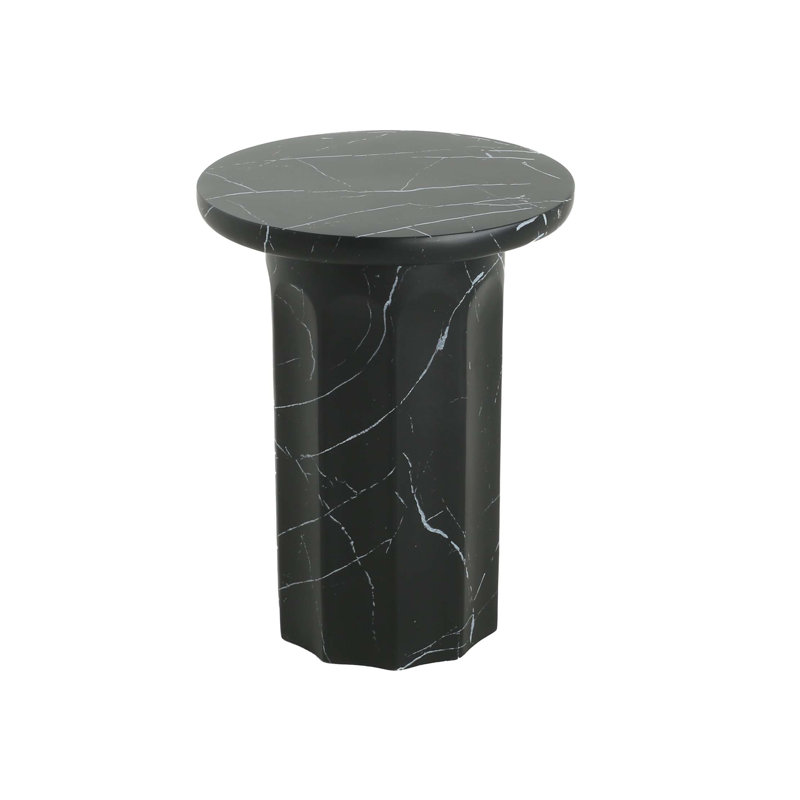 Table d'appoint d'extérieur en marbre effet béton léger, table de bout Mgo de salon