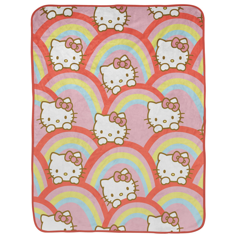 Hello Kitty Rainbow Throw Blanket, 46" W x 60" L