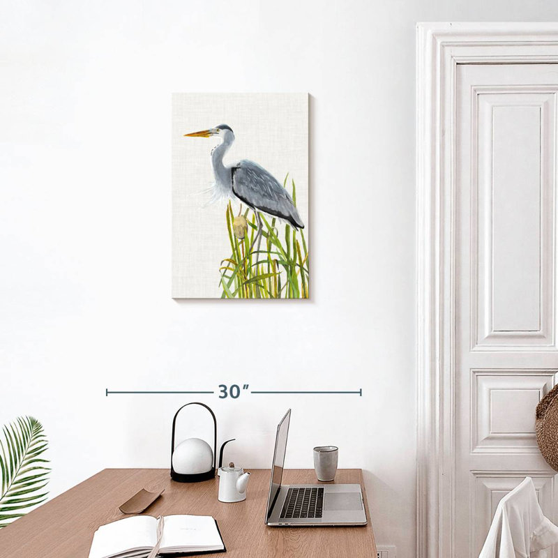 Brampt oiseaux d'eau et quenouilles II, H 24 po x l 16 po
