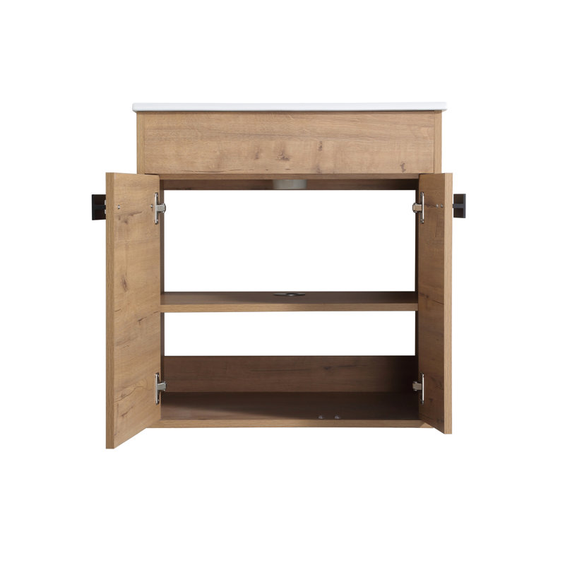 24 Inch Bathroom Vanity Cabinet With Silent Soft Door Hinge And Extra Storage 24" Freestanding Featuring Silent-Closing Spacious Interior