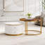 Table basse gigogne ronde moderne en 2 parties avec tiroirs-1850892389
