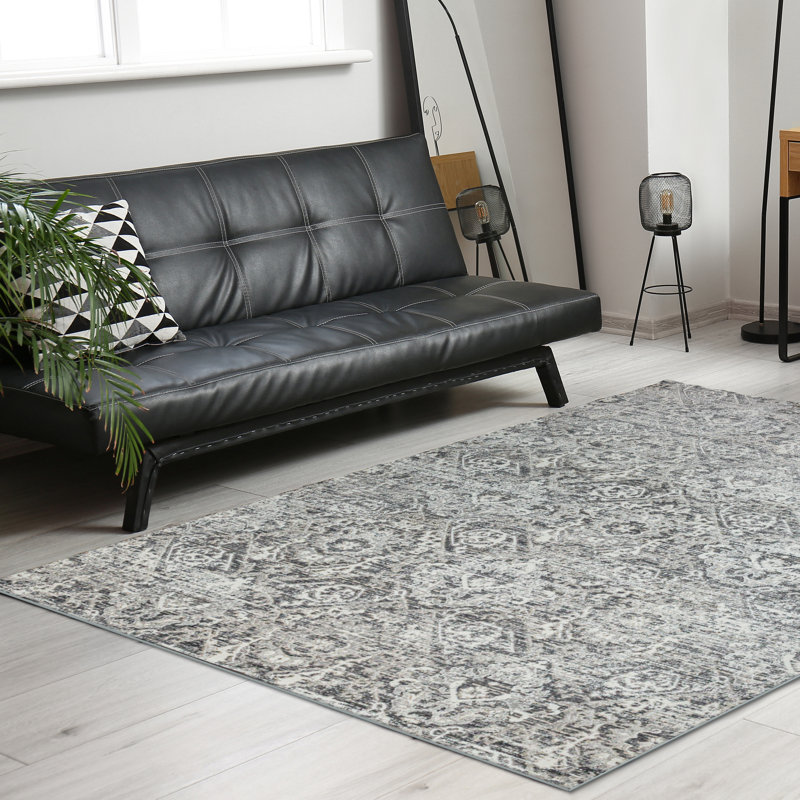 Aidy 1244 Transitional Abstract Grey Area Rug, Rectangle 3'3" x 4'11" 